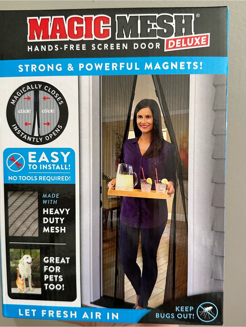 Magic Mesh Hands Free Screen Screen Door Deluxe NWT